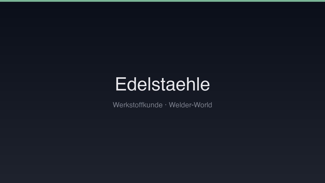 Edelstähle (Rostfrei)