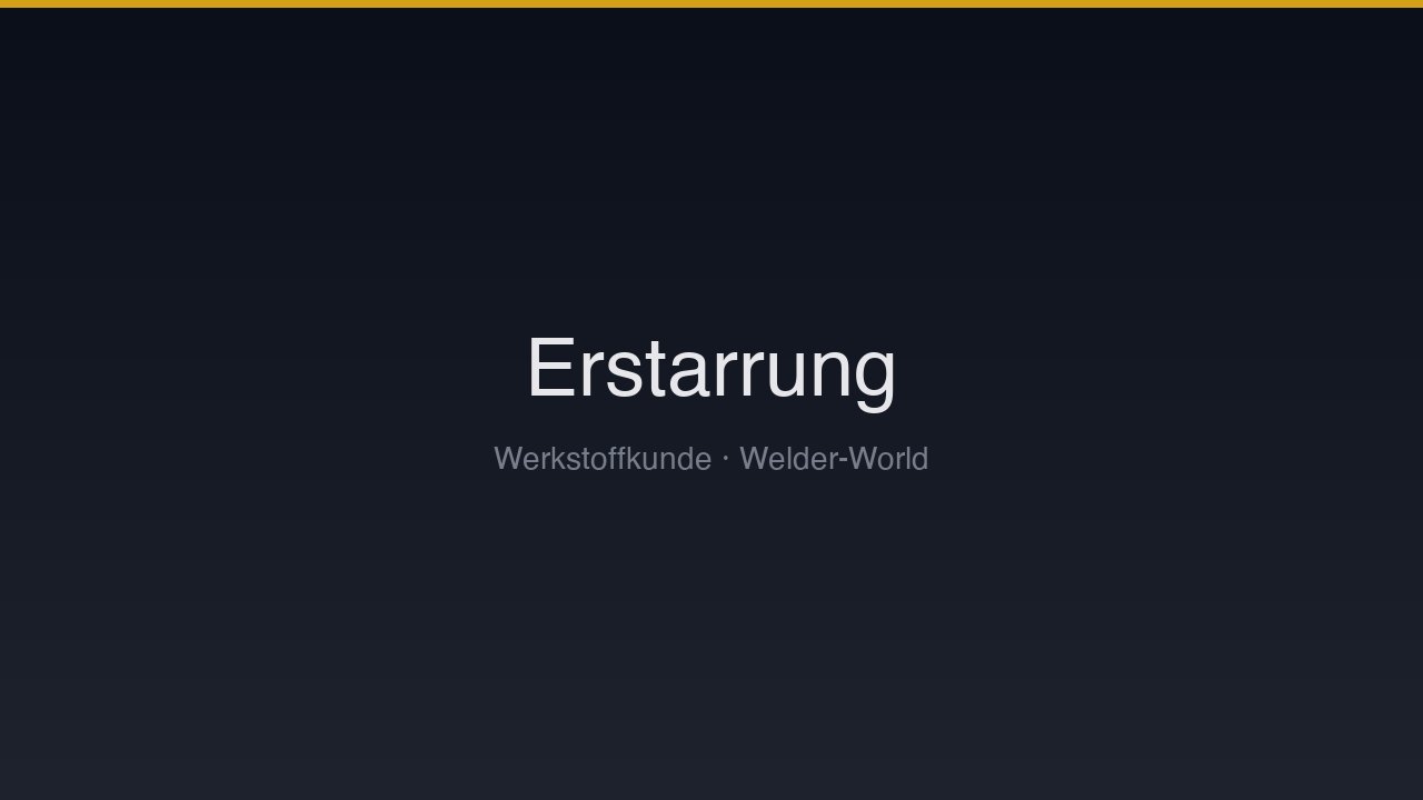 Die Erstarrung der Schmelze