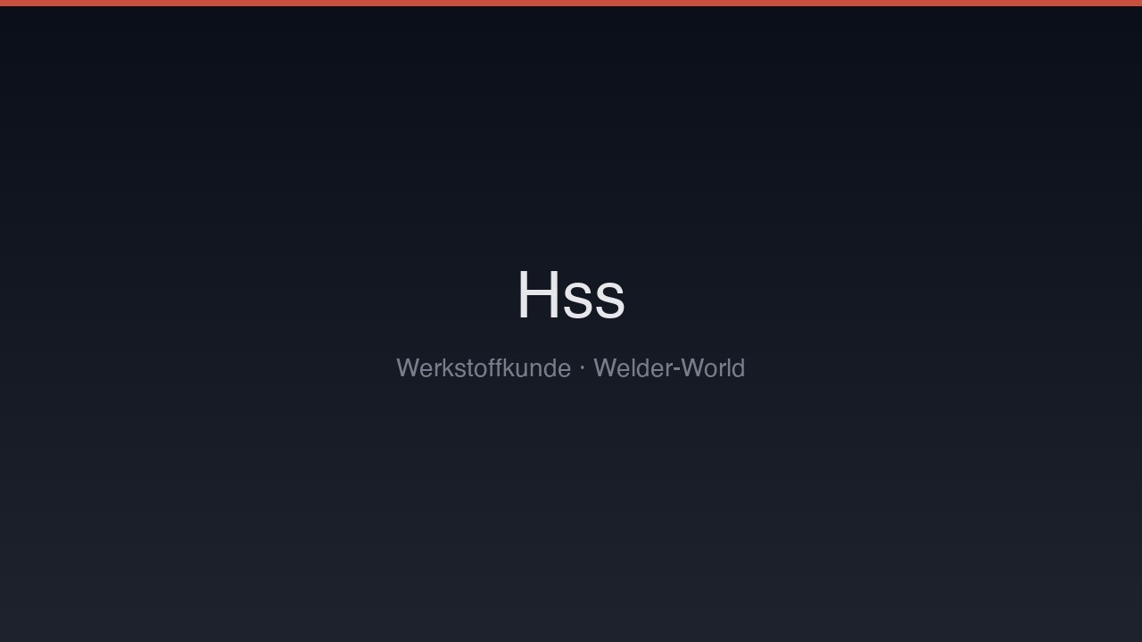 Schnellarbeitsstähle (HSS)