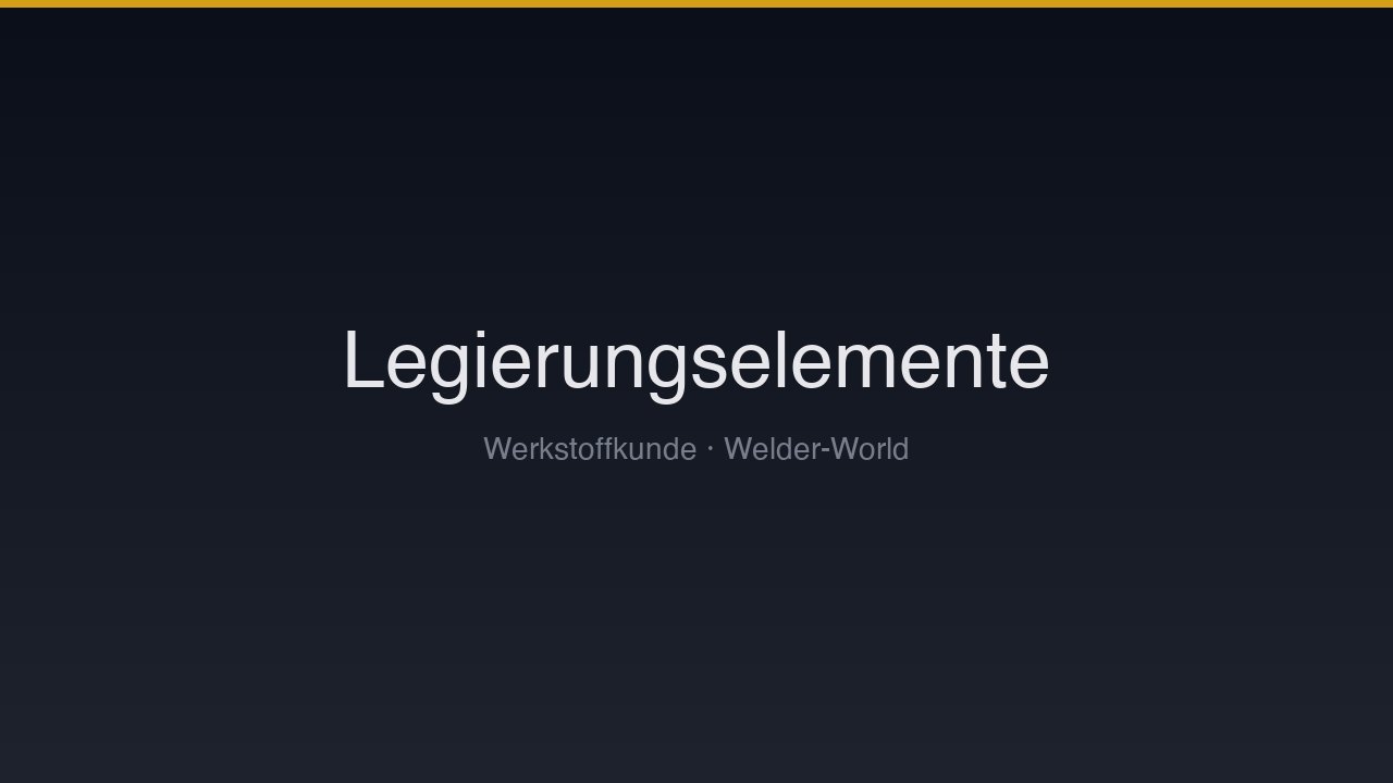 Legierungselemente & ihre Wirkung