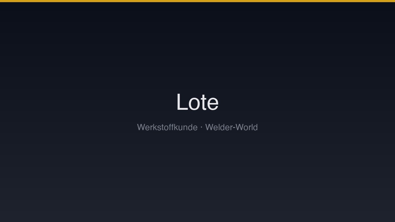 Blei & Zinn – Lote und Weichmetalle